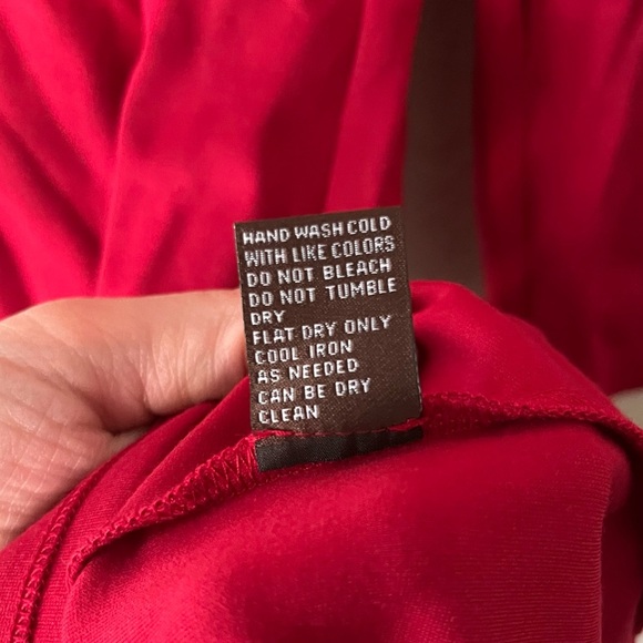 J. McLaughlin Dress Women's Large Ezra Red Stretch Ponte Puff Sleeve Christmas - Picture 10 of 11